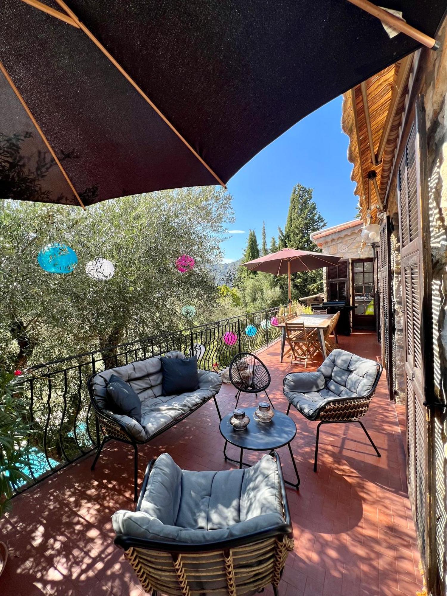 Entre Nice Et Monaco Grande Villa Avec Piscine Privee 12 Personnes Drap Ngoại thất bức ảnh